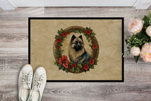 Load image into Gallery viewer, Keeshond Christmas Flowers Doormat-24x36 Indoor / Outdoor Rug | Made in USA