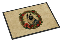 Load image into Gallery viewer, Keeshond Christmas Flowers Doormat