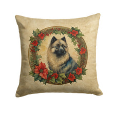 Load image into Gallery viewer, Keeshond Christmas Flowers Throw Pillow
