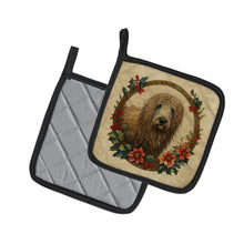 Load image into Gallery viewer, Komondor Christmas Flowers Pot Holders - Set of 2 Decorative Kitchen Helpers | Made in the USA