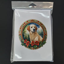Load image into Gallery viewer, Kuvasz Christmas Flowers Greeting Cards - Blank Note Cards – 8-Pack of Artist-Designed Cards with Envelopes