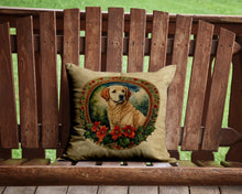 Load image into Gallery viewer, Kuvasz Christmas Flowers Throw Pillow - 14x14 Decorative Pillow – Art for Your Home &amp; Patio