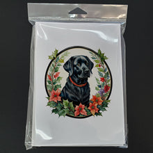 Load image into Gallery viewer, Labrador Retriever Christmas Flowers Greeting Cards - Blank Note Cards – 8-Pack of Artist-Designed Cards with Envelopes