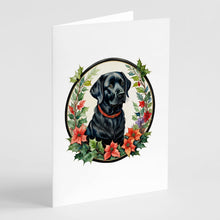 Load image into Gallery viewer, Labrador Retriever Christmas Flowers Greeting Cards - Blank Note Cards – 8-Pack of Artist-Designed Cards with Envelopes