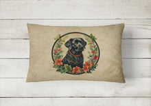 Load image into Gallery viewer, Labrador Retriever Christmas Flowers Throw Pillow
