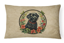 Load image into Gallery viewer, Labrador Retriever Christmas Flowers Throw Pillow