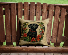 Load image into Gallery viewer, Labrador Retriever Christmas Flowers Throw Pillow - 14x14 Decorative Pillow – Art for Your Home &amp; Patio