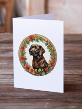 Load image into Gallery viewer, Labrador Retriever Christmas Flowers Greeting Cards - Blank Note Cards – 8-Pack of Artist-Designed Cards with Envelopes