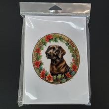 Load image into Gallery viewer, Labrador Retriever Christmas Flowers Greeting Cards - Blank Note Cards – 8-Pack of Artist-Designed Cards with Envelopes