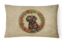 Load image into Gallery viewer, Labrador Retriever Christmas Flowers Throw Pillow
