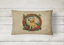 Load image into Gallery viewer, Labrador Retriever Christmas Flowers Throw Pillow