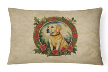 Load image into Gallery viewer, Labrador Retriever Christmas Flowers Throw Pillow
