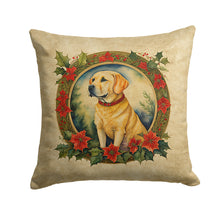 Load image into Gallery viewer, Labrador Retriever Christmas Flowers Throw Pillow - 14x14 Decorative Pillow – Art for Your Home &amp; Patio