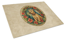Load image into Gallery viewer, Lakeland Terrier Christmas Flowers Glass Cutting Boards – Durable, Decorative Kitchen Art