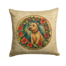 Load image into Gallery viewer, Lakeland Terrier Christmas Flowers Throw Pillow - 14x14 Decorative Pillow – Art for Your Home &amp; Patio