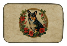 Load image into Gallery viewer, Lancashire Heeler Christmas Flowers Dish Drying Mat