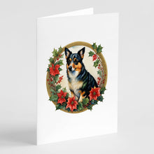Load image into Gallery viewer, Lancashire Heeler Christmas Flowers Greeting Cards - Blank Note Cards – 8-Pack of Artist-Designed Cards with Envelopes