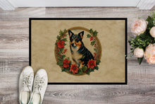 Load image into Gallery viewer, Lancashire Heeler Christmas Flowers Doormat-24x36 Indoor / Outdoor Rug | Made in USA
