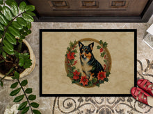 Load image into Gallery viewer, Lancashire Heeler Christmas Flowers Doormat-24x36 Indoor / Outdoor Rug | Made in USA