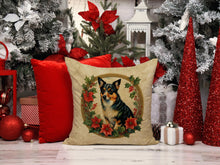 Load image into Gallery viewer, Lancashire Heeler Christmas Flowers Throw Pillow