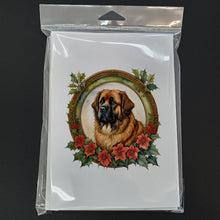Load image into Gallery viewer, Leonberger Christmas Flowers Greeting Cards - Blank Note Cards – 8-Pack of Artist-Designed Cards with Envelopes