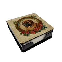 Load image into Gallery viewer, Leonberger Christmas Flowers PU Leather Note Paper Holder