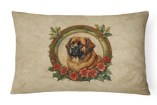 Load image into Gallery viewer, Leonberger Christmas Flowers Throw Pillow