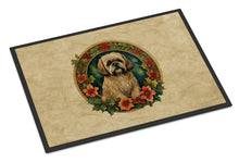 Load image into Gallery viewer, Lhasa Apso Christmas Flowers Doormat-24x36 Indoor / Outdoor Rug | Made in USA