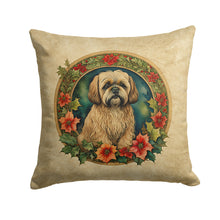 Load image into Gallery viewer, Lhasa Apso Christmas Flowers Throw Pillow - 14x14 Decorative Pillow – Art for Your Home &amp; Patio