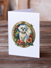 Load image into Gallery viewer, Maltese Christmas Flowers Greeting Cards - Blank Note Cards – 8-Pack of Artist-Designed Cards with Envelopes