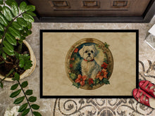 Load image into Gallery viewer, Maltese Christmas Flowers Doormat