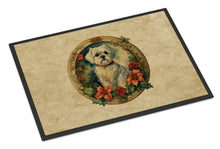 Load image into Gallery viewer, Maltese Christmas Flowers Doormat