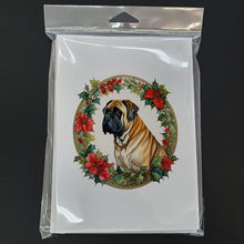 Load image into Gallery viewer, Mastiff Christmas Flowers Greeting Cards - Blank Note Cards – 8-Pack of Artist-Designed Cards with Envelopes