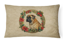 Load image into Gallery viewer, Mastiff Christmas Flowers Throw Pillow