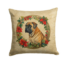 Load image into Gallery viewer, Mastiff Christmas Flowers Throw Pillow - 14x14 Decorative Pillow – Art for Your Home &amp; Patio