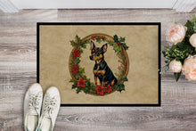 Load image into Gallery viewer, Miniature Pinscher Christmas Flowers Doormat-24x36 Indoor / Outdoor Rug | Made in USA