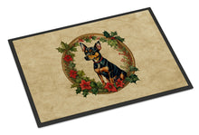 Load image into Gallery viewer, Miniature Pinscher Christmas Flowers Doormat-24x36 Indoor / Outdoor Rug | Made in USA