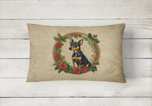 Load image into Gallery viewer, Miniature Pinscher Christmas Flowers Throw Pillow