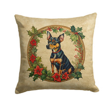 Load image into Gallery viewer, Miniature Pinscher Christmas Flowers Throw Pillow