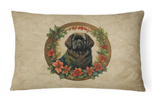 Load image into Gallery viewer, Newfoundland Christmas Flowers Throw Pillow