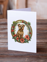 Load image into Gallery viewer, Norfolk Terrier Christmas Flowers Greeting Cards - Blank Note Cards – 8-Pack of Artist-Designed Cards with Envelopes