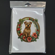 Load image into Gallery viewer, Norfolk Terrier Christmas Flowers Greeting Cards - Blank Note Cards – 8-Pack of Artist-Designed Cards with Envelopes