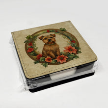 Load image into Gallery viewer, Norfolk Terrier Christmas Flowers PU Leather Note Paper Holder