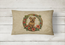 Load image into Gallery viewer, Norfolk Terrier Christmas Flowers Throw Pillow