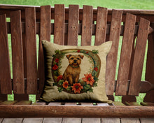 Load image into Gallery viewer, Norfolk Terrier Christmas Flowers Throw Pillow - 14x14 Decorative Pillow – Art for Your Home &amp; Patio