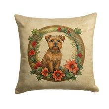 Load image into Gallery viewer, Norfolk Terrier Christmas Flowers Throw Pillow