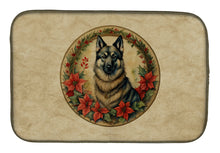 Load image into Gallery viewer, Norwegian Elkhound Christmas Flowers Dish Drying Mat