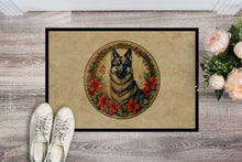 Load image into Gallery viewer, Norwegian Elkhound Christmas Flowers Doormat-24x36 Indoor / Outdoor Rug | Made in USA