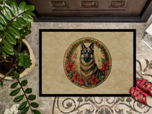 Load image into Gallery viewer, Norwegian Elkhound Christmas Flowers Doormat