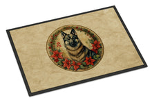 Load image into Gallery viewer, Norwegian Elkhound Christmas Flowers Doormat